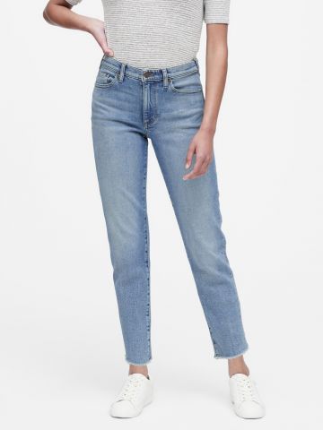 ג'ינס בשטיפה בהירה High-Rise Straight-Fit