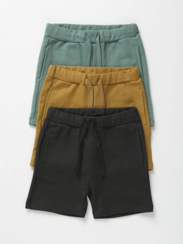 מארז 3 מכנסיים קצרים פרנץ' טרי בצבעים שונים / 6M-6Y