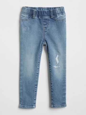 ג'ינס בשטיפה בהירה עם קרעים / 12M-5Y