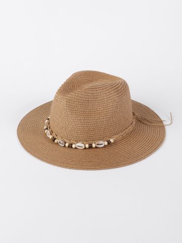 כובע קש בעיטור צדפים / נשים של TERMINAL X