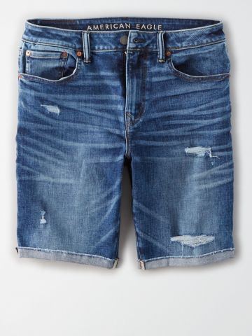 ג'ינס קצר בשטיפה כהה / גברים