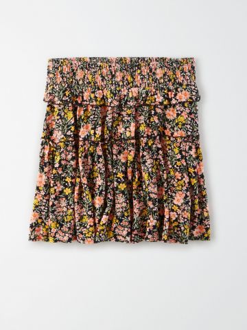 חצאית קומות בהדפס פרחים / נשים
