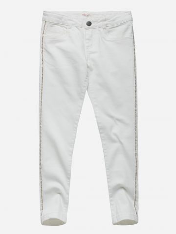 מכנסי ג'ינס עם סטריפ אבנים / בנות