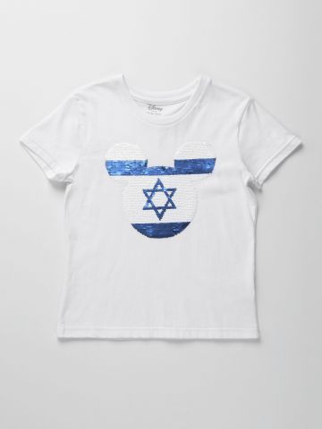 טי שירט דגל ישראל בדוגמת מיקי מאוס / ילדים