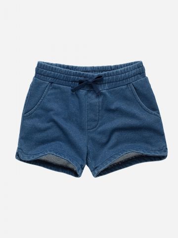 מכנסיים קצרים דמוי ג'ינס מנצנץ / בנות
