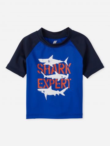 חולצת גלישה עם הדפס כרישים / 12M-4Y