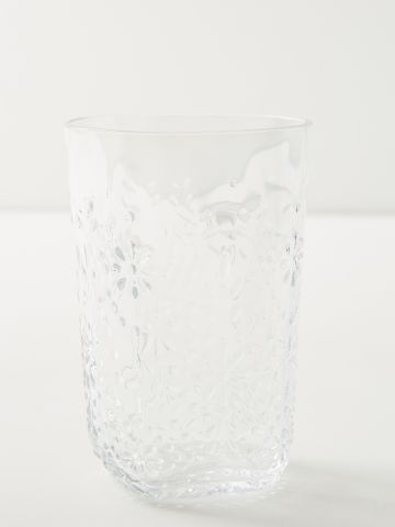 כוס זכוכית בדוגמת פרחים Vista