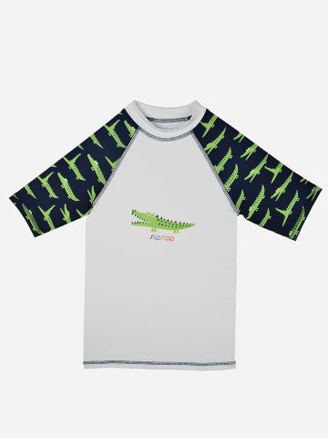 חולצת גלישה עם הדפס תנינים / בנים