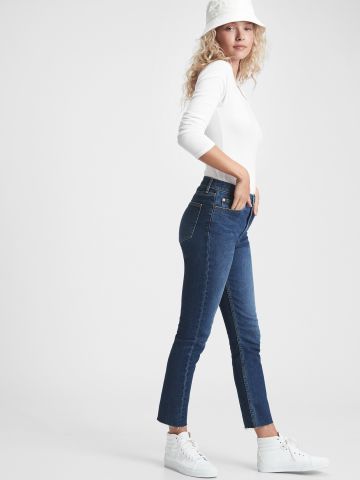 ג'ינס קרופ עם סיומת גזורה של GAP