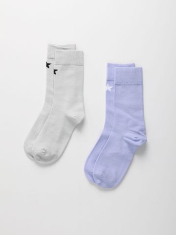 מארז 2 זוגות גרביים בצבעים שונים / נערות של QUESTION MARK