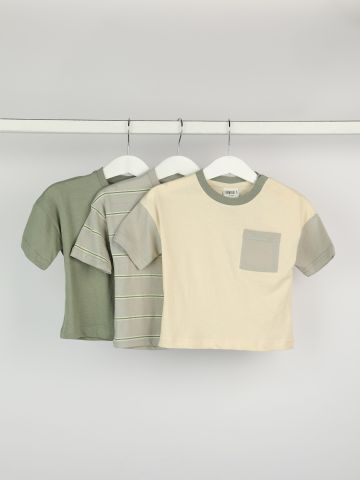 מארז 3 חולצות טי שירט בסגנון קולור בלוק / 12M-14Y של TERMINAL X KIDS