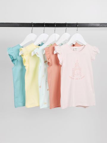 מארז 5 חולצות עם שרוולי מלמלה / 3M-8Y בנות של TERMINAL X KIDS