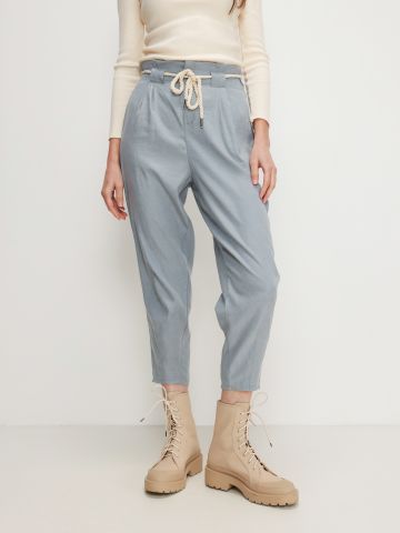 מכנסי פייפרבאג ארמי עם חגורת חבל של YANGA