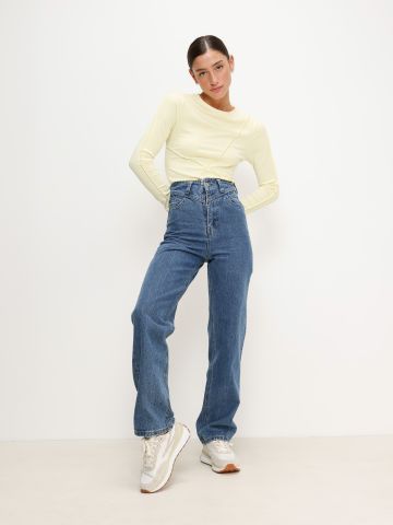 ג'ינס ישר בגזרה גבוהה של undefined
