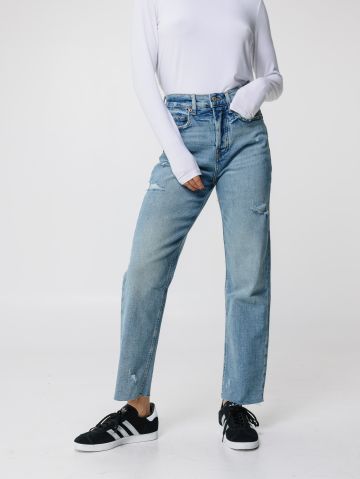 ג'ינס קרופ בגזרה ישרה של undefined