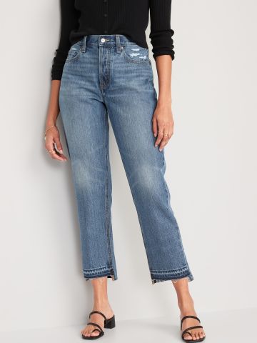 ג'ינס גבוה בגזרה ישרה של OLD NAVY