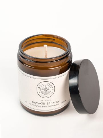 נר שמן טבעי בריח יסמין Natural oil candle with a jasmine scent של AMA LURRA