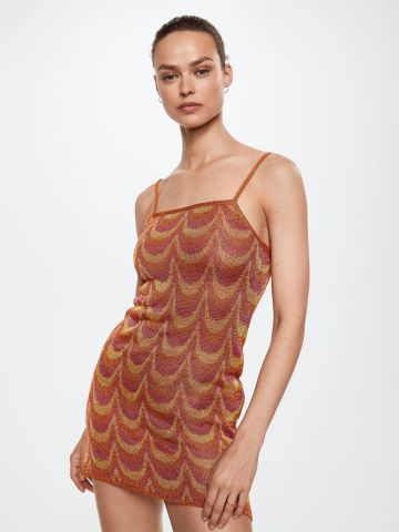 שמלת מיני סריג בהדפס רטרו של MANGO