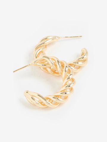 עגילי חישוק בציפוי זהב Emily Hoop / נשים של SHASHI