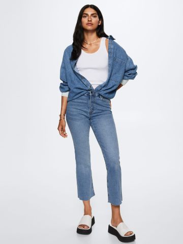 ג'ינס ארוך בגזרת קרופ ישרה / נשים של MANGO