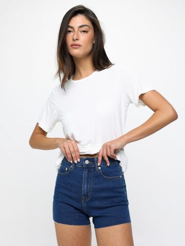ג'ינס קצר בגזרה גבוהה של TERMINAL X