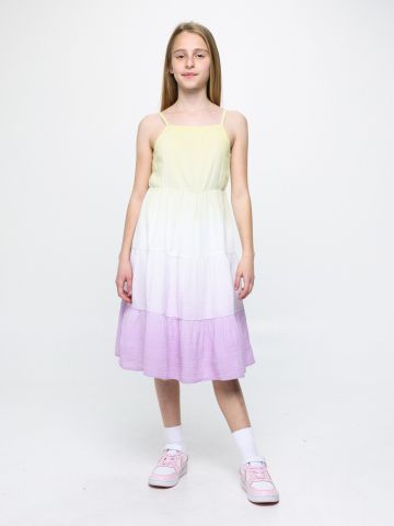 שמלת קומות טטרה בהדפס אומברה של FOX