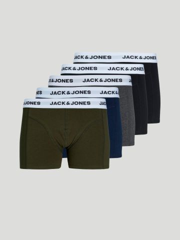 מארז 5 תחתוני בוקסר עם לוגו / גברים של JACK AND JONES