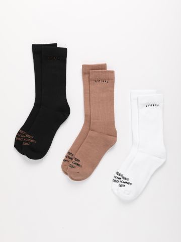 מארז 3 זוגות גרביים עם הדפס לוגו / גברים של THRILLS