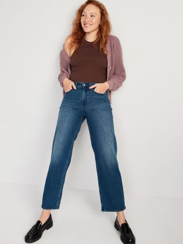 ג'ינס בגזרה גבוהה עם סיומת מתרחבת של OLD NAVY