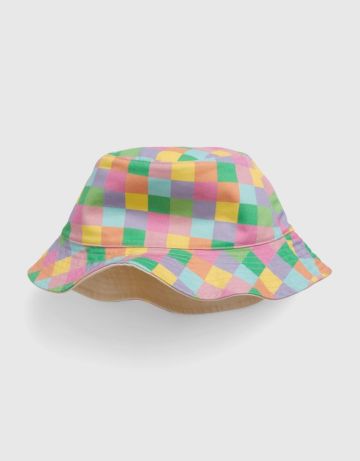 כובע באקט דו צדדי בהדפס משבצות / בייבי בנות של GAP