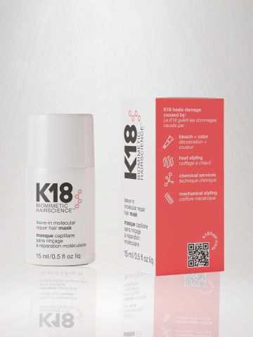 מסכה ללא שטיפה לתיקון ושיקום מולקולרי של השיער leave-in molecular repair hair mask של K18