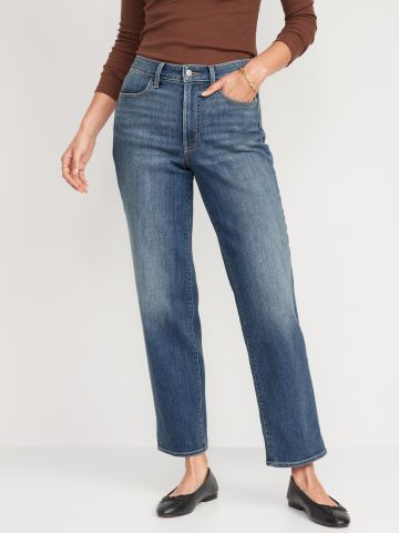 מכנסי ג'ינס ארוכים בגזרה גבוהה של OLD NAVY