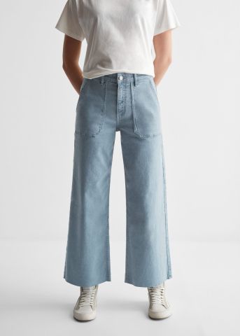 מכנסי ג'ינס ארוכים בגזרה רחבה \ TEEN של MANGO