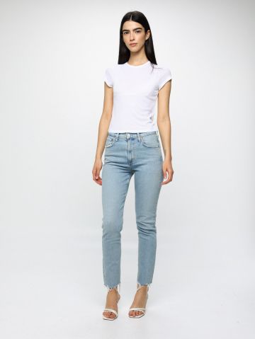 ג'ינס בגזרה ישרה עם סיומת פרומה Merrel Jean In Astray של AGOLDE
