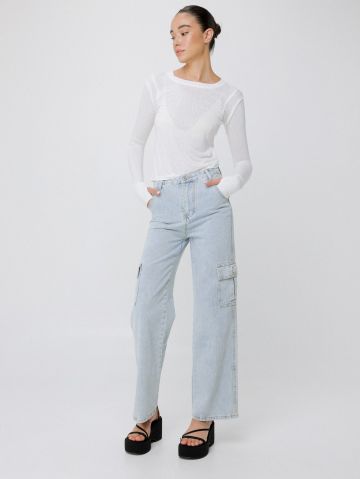 מכנסי ג'ינס קרגו ארוכים של TERMINAL X