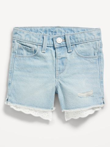 ג'ינס קצר בסיומת תחרה / בייבי של OLD NAVY
