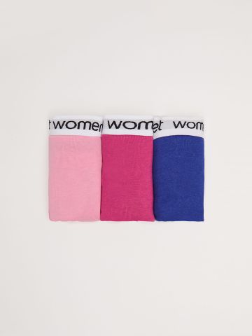 מארז 3 תחתוני חוטיני עם הדפס לוגו רץ של WOMEN SECRET