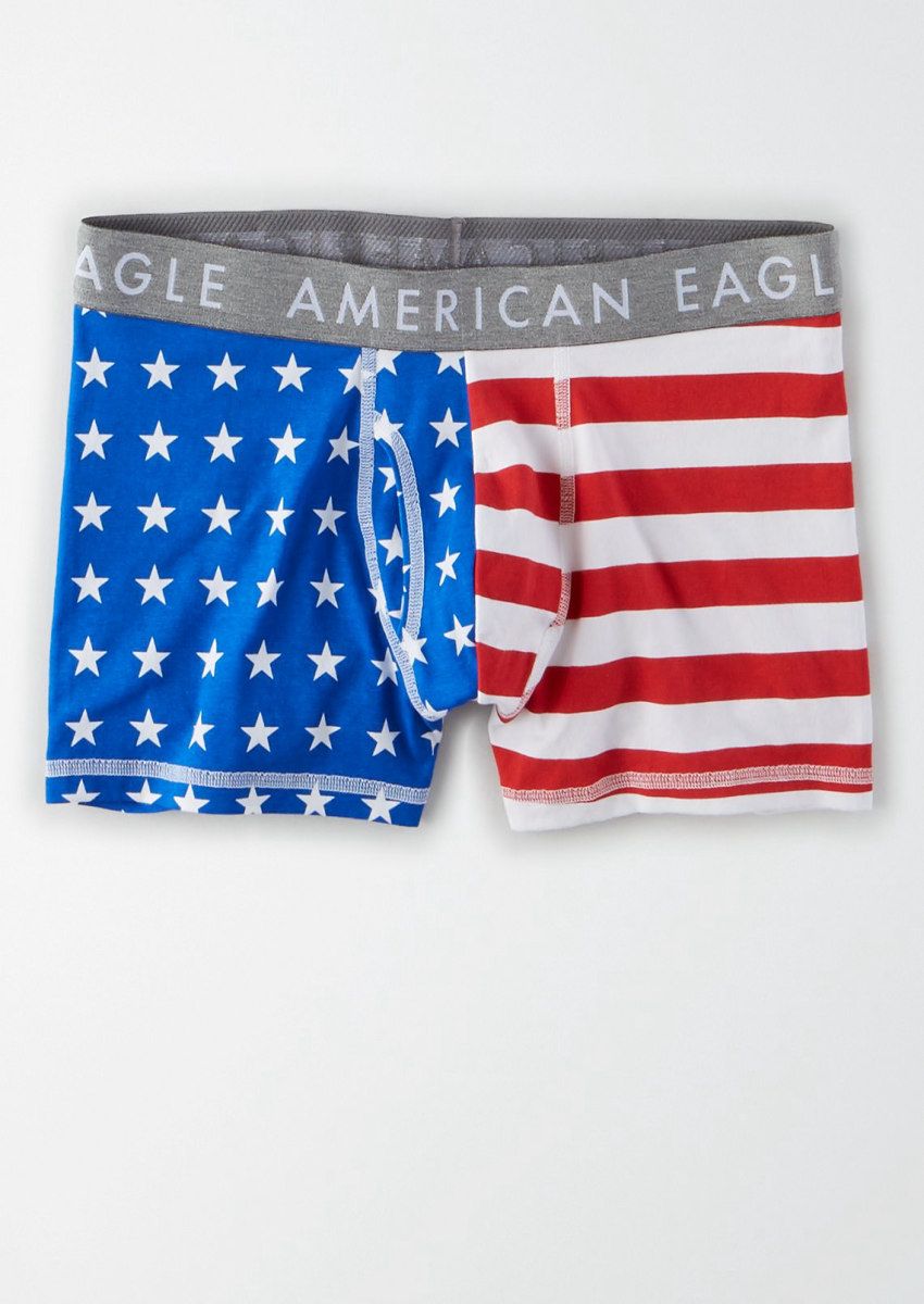 Interesting discretion Ringlet כחול - תחתוני בוקסר בהדפס דגל אמריקה / גברים - AMERICAN EAGLE - TERMINAL X