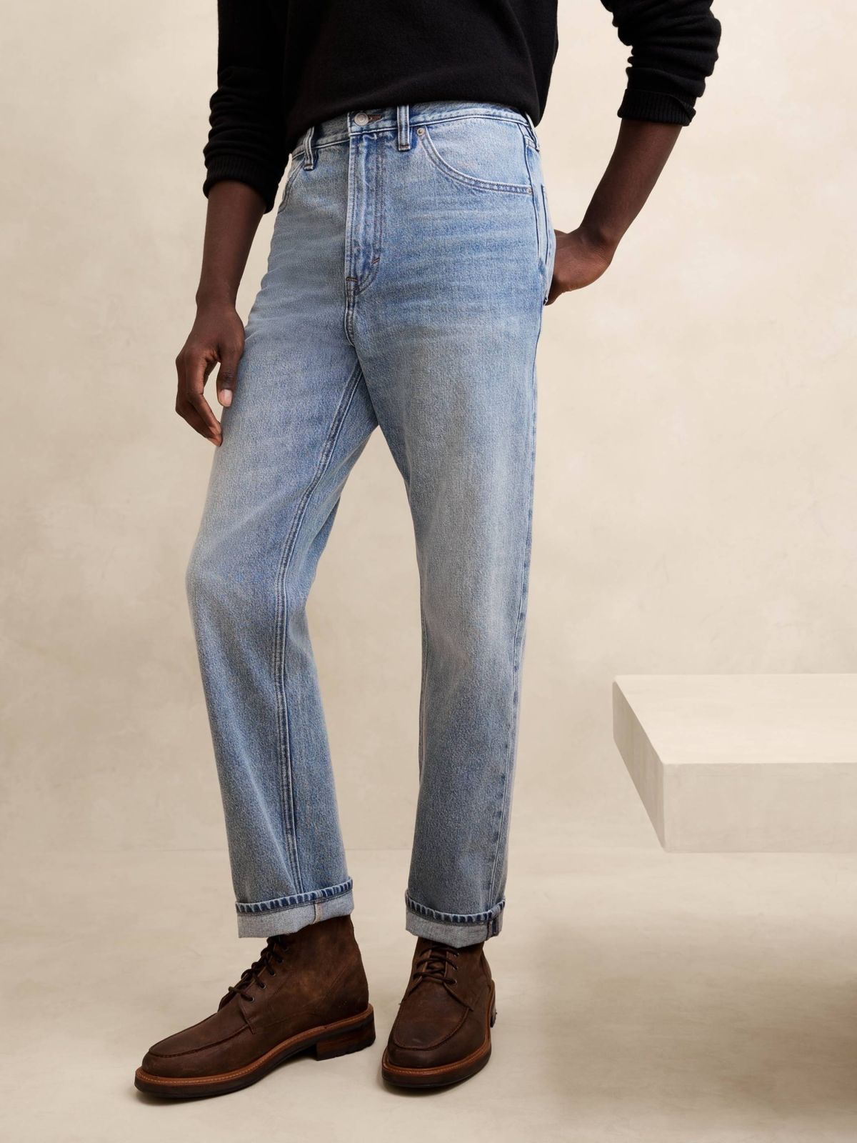  ג'ינס ארוך בגזרה ישרה 90S של BANANA REPUBLIC