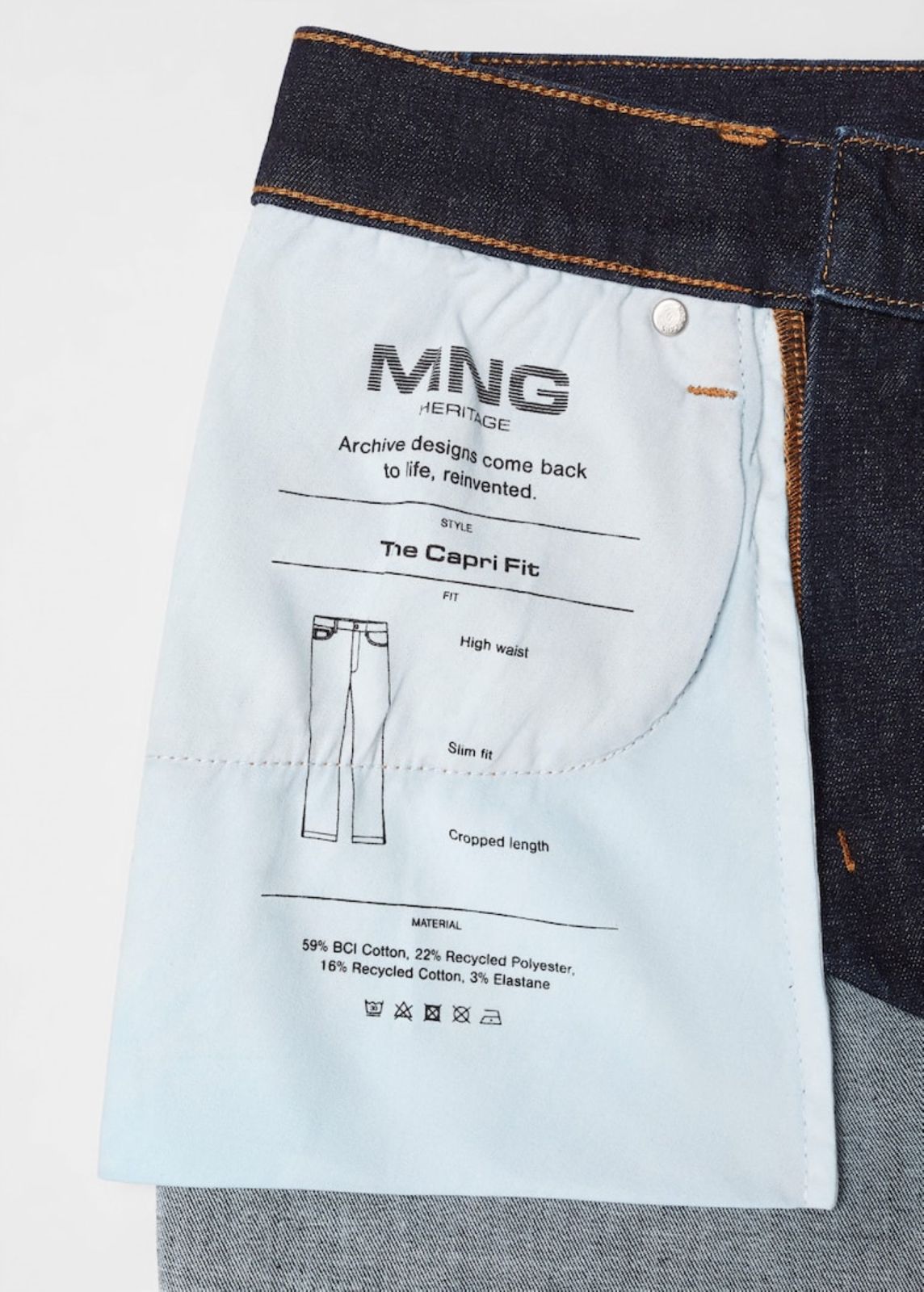  ג'ינס עם תיפורים מודגשים של MANGO
