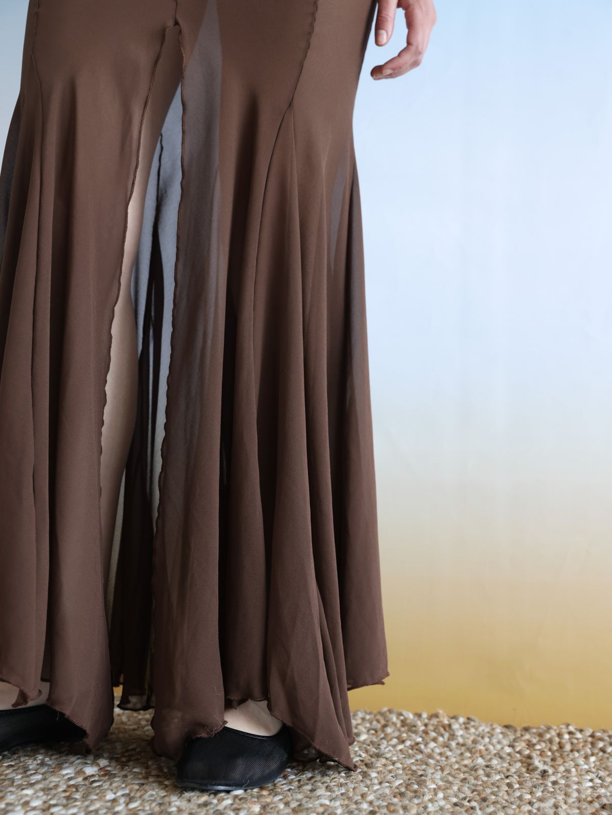  חצאית מקסי שיפון שקפקפה / Elle Sasson של TX COLLAB
