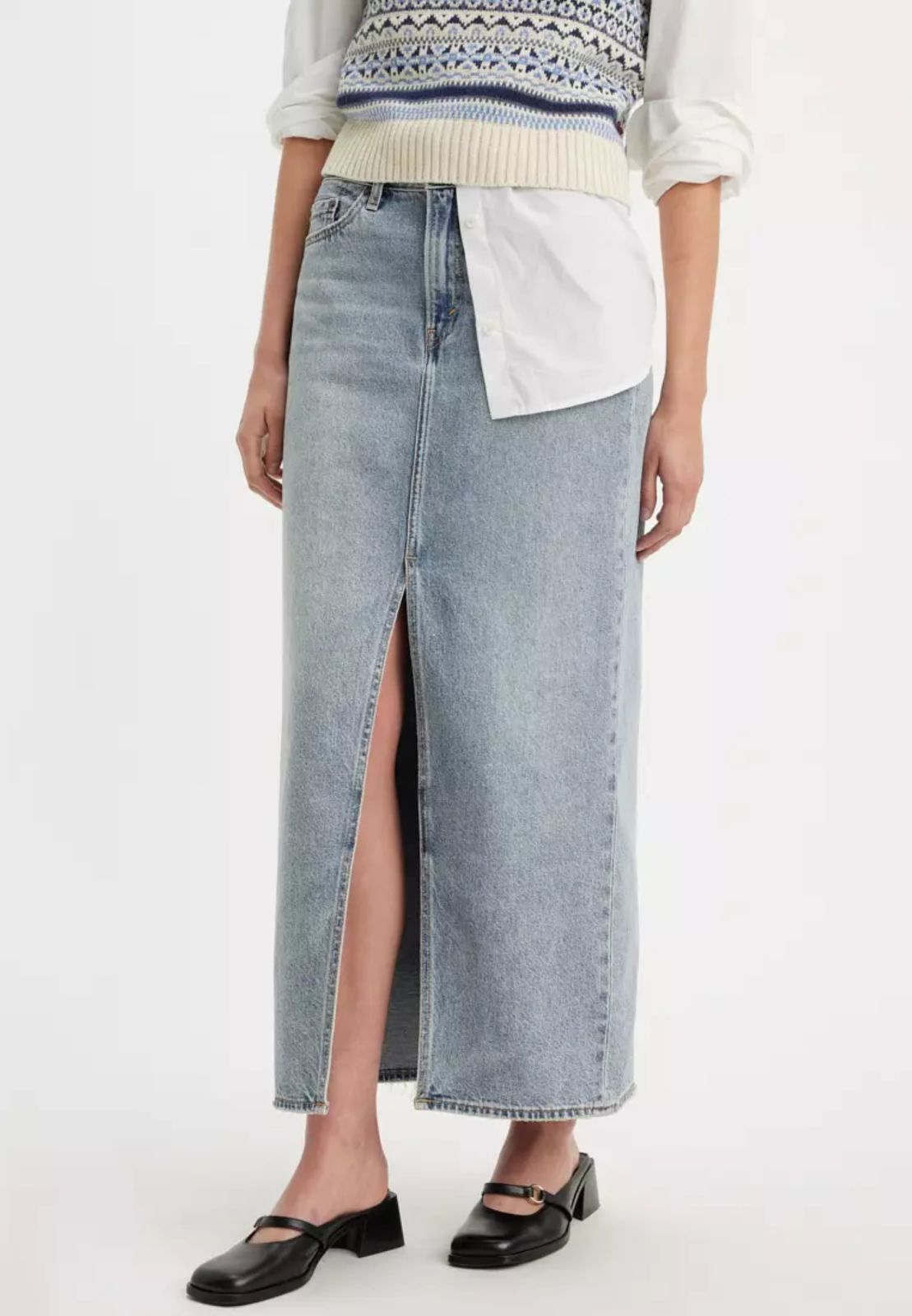  חצאית מקסי ג'ינס עם שסע של LEVIS