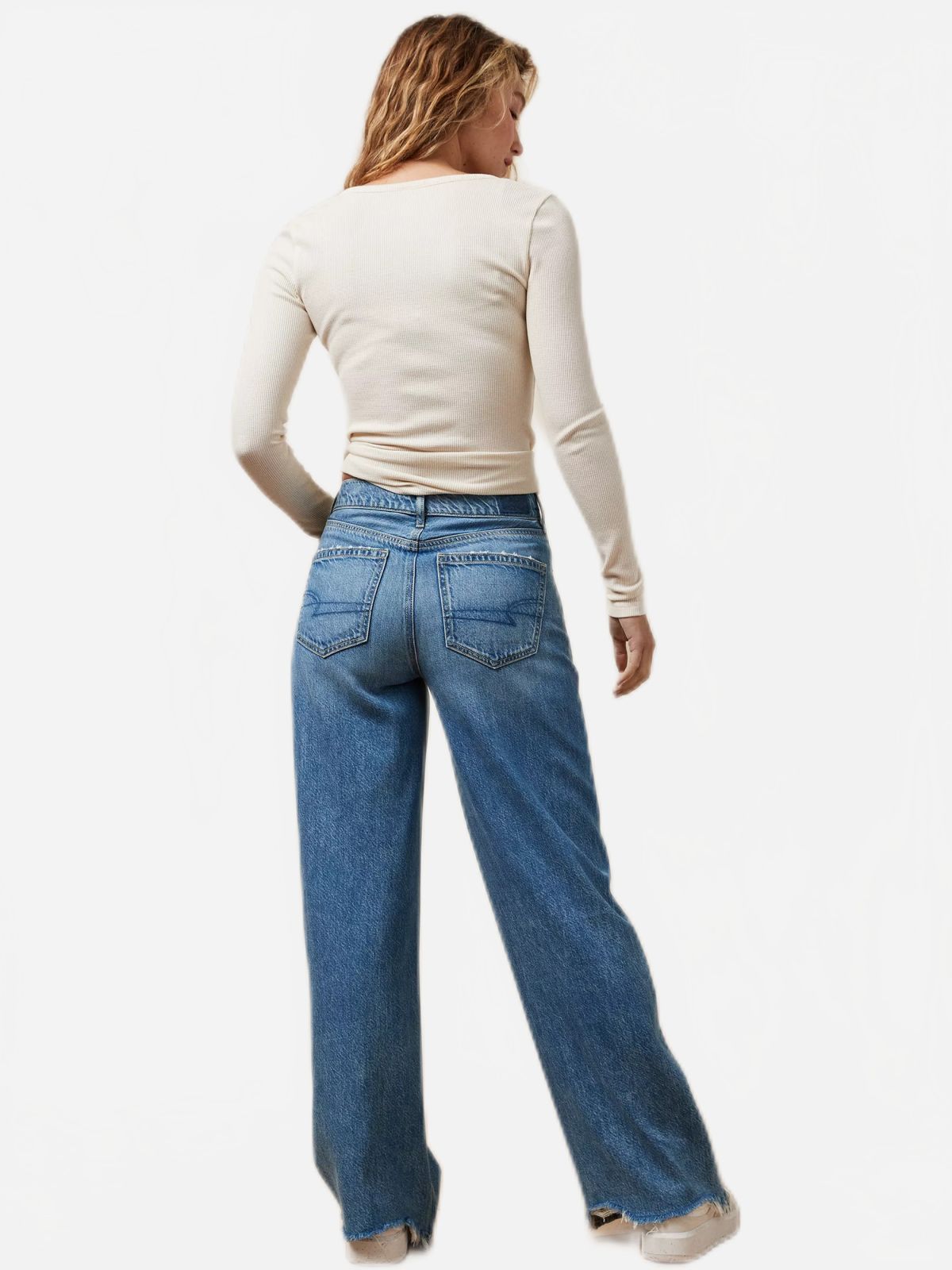  ג'ינס בגזרה רחבה של AMERICAN EAGLE