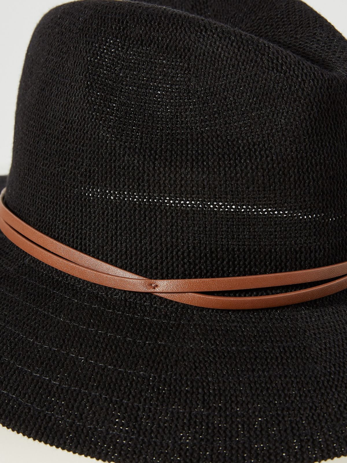  כובע רחב שוליים עם עיטור רצועת עור דקה של ANTHROPOLOGIE
