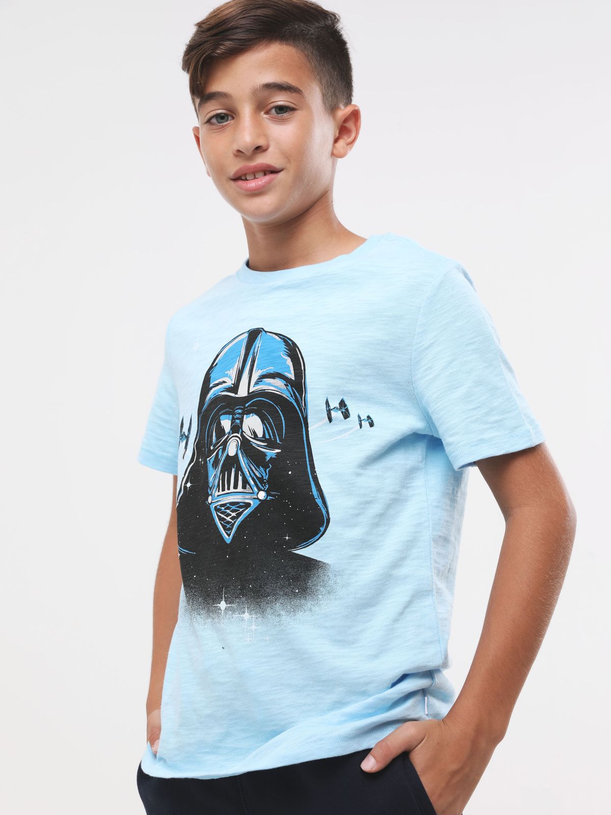  חולצת טי שירט מלאנז' עם הדפס Star Wars בחזית ומאחור של GAP