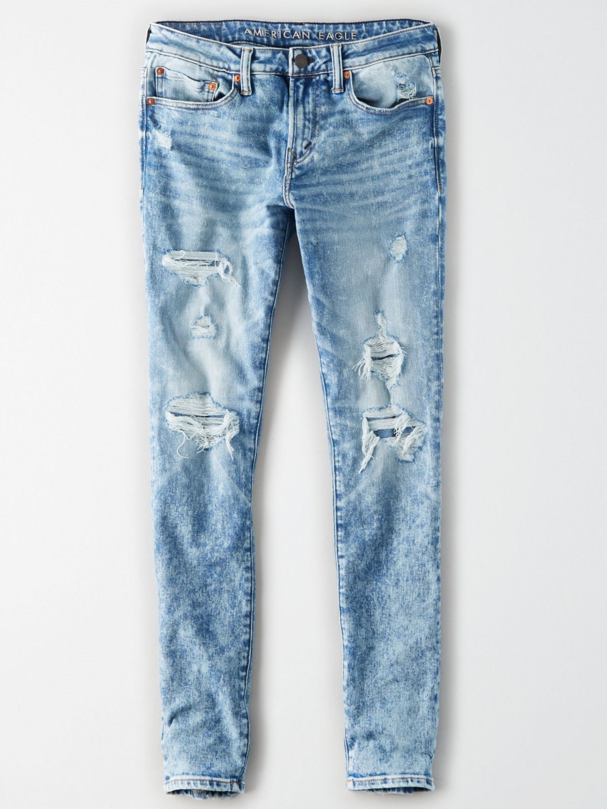  ג'ינס סלים אסיד ווש עם קרעים Airflex Slim של AMERICAN EAGLE