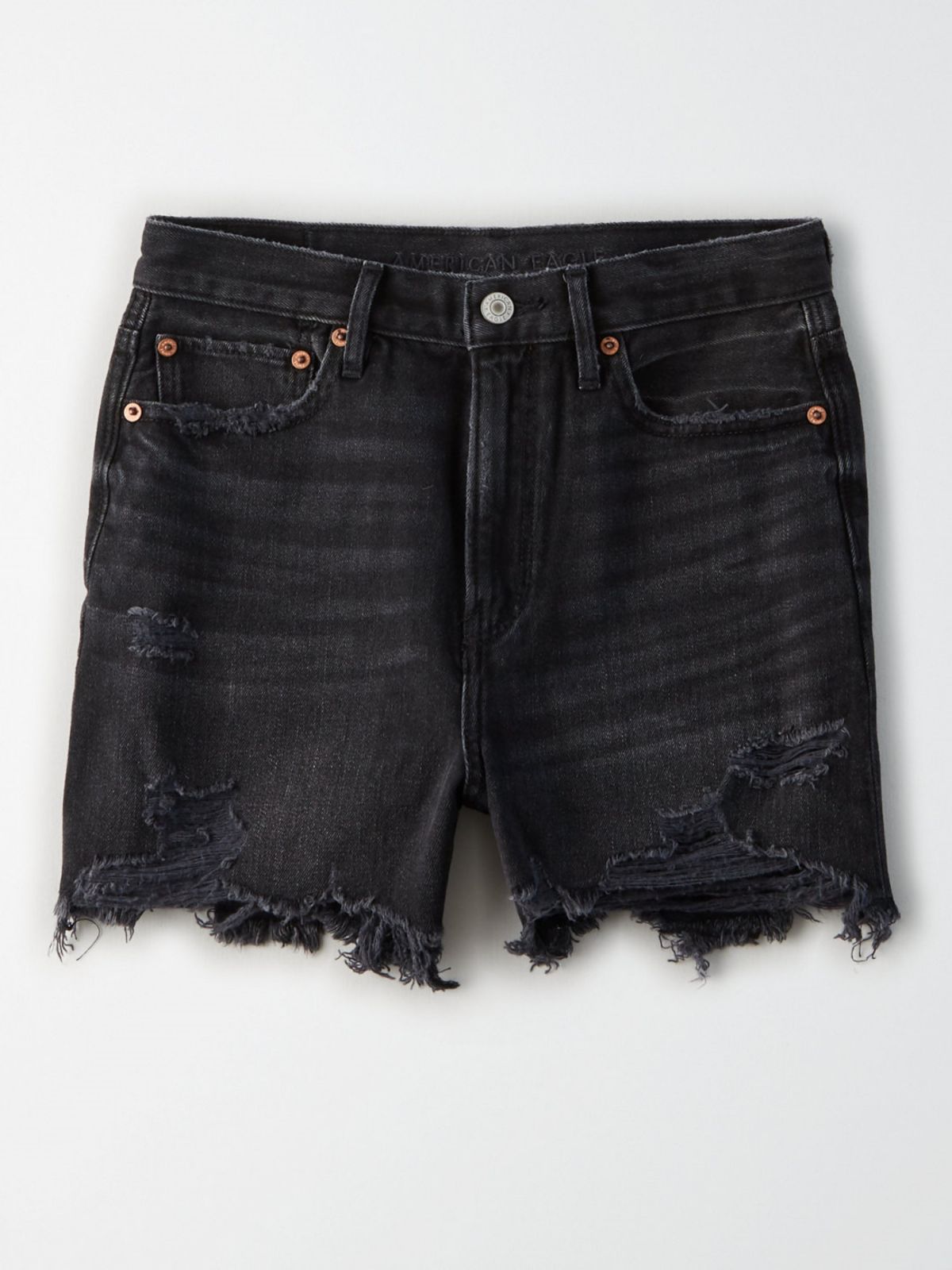  ג'ינס קצר עם קרעים וסיומת פרומה של AMERICAN EAGLE