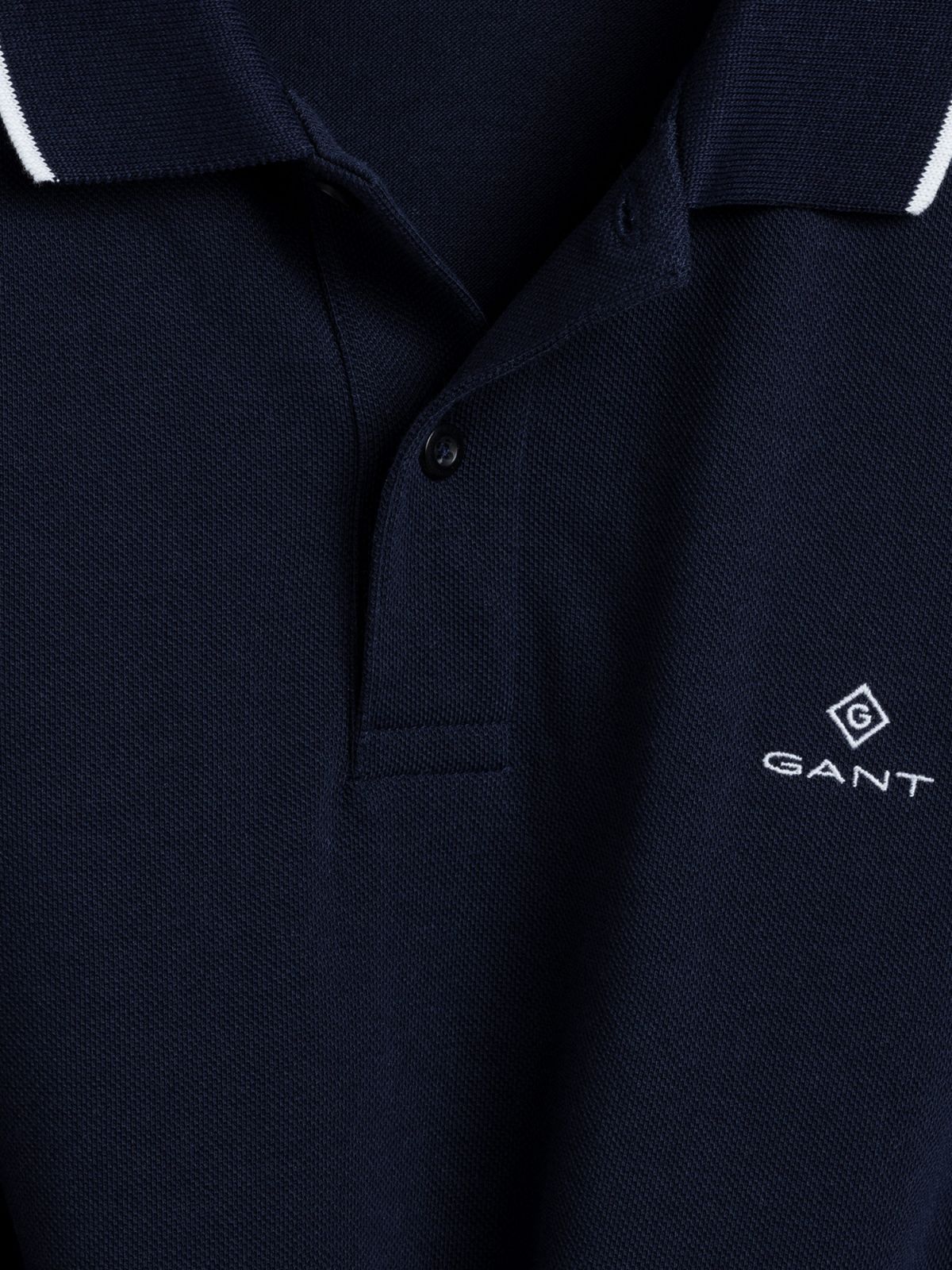  חולצת פולו לוגו עם שוליים מודגשים / גברים של GANT