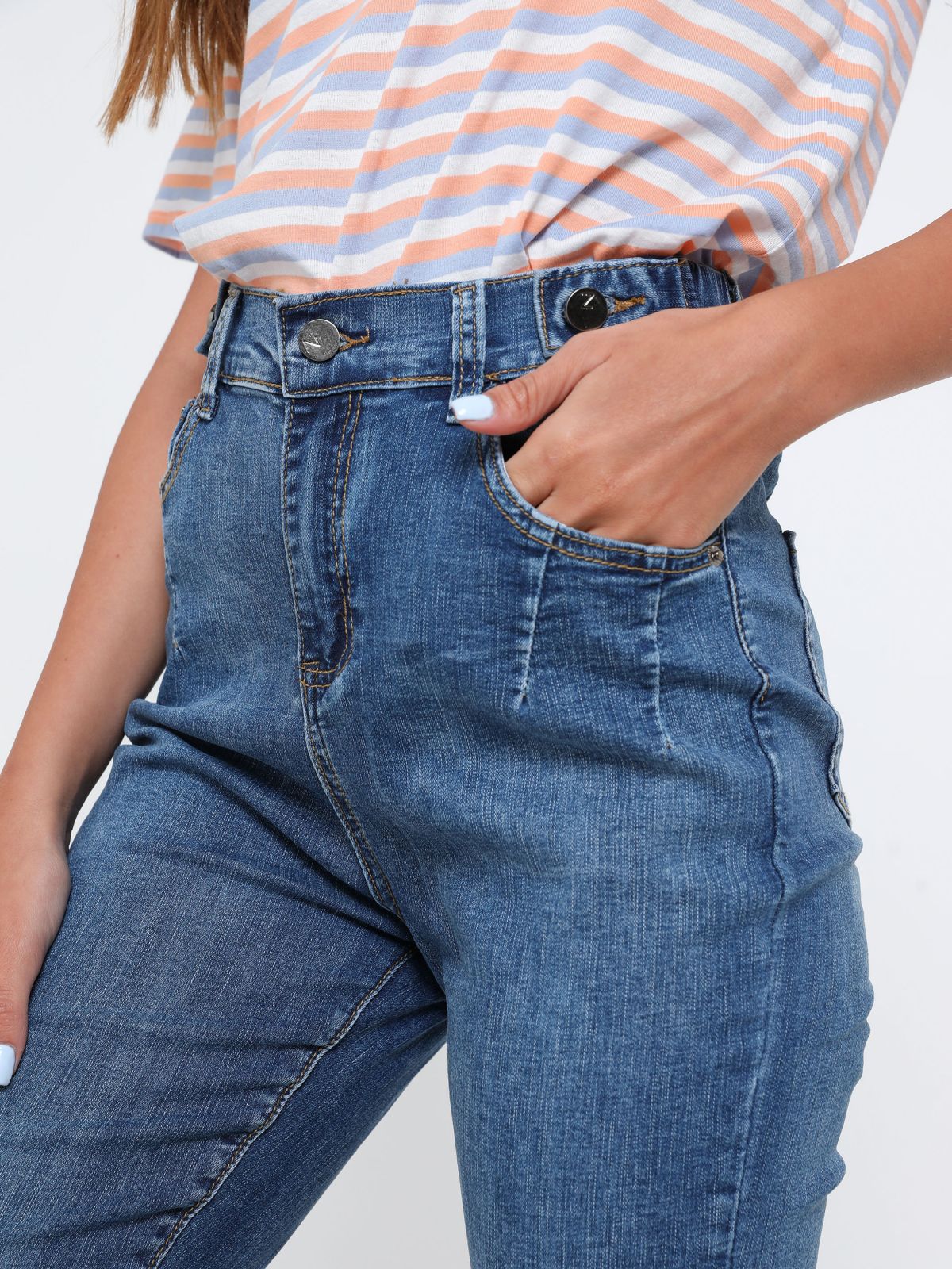  ג'ינס סקיני בשילוב גומי של TERMINAL X