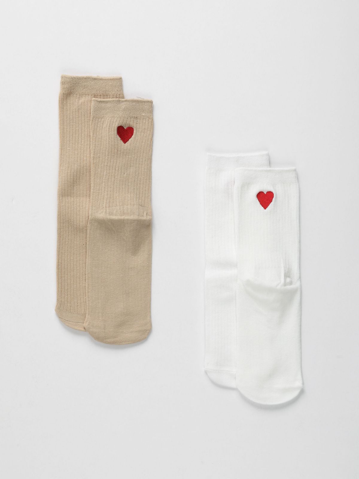  מארז 2 זוגות גרביים עם לב / נשים של TERMINAL X